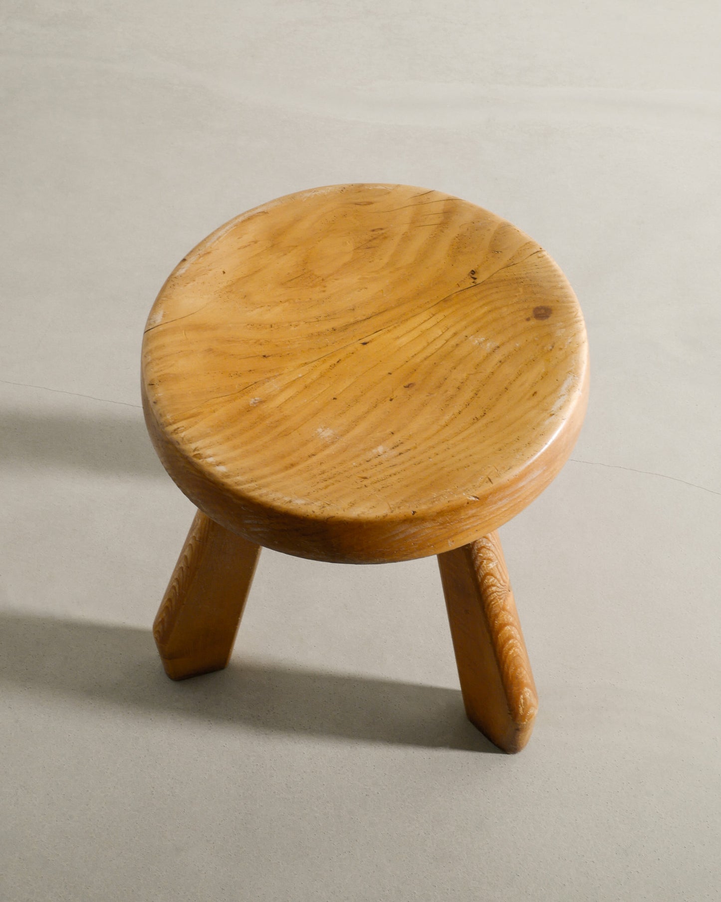 CHARLOTTE PERRIAND SANDOZ PINE STOOL, 1960s