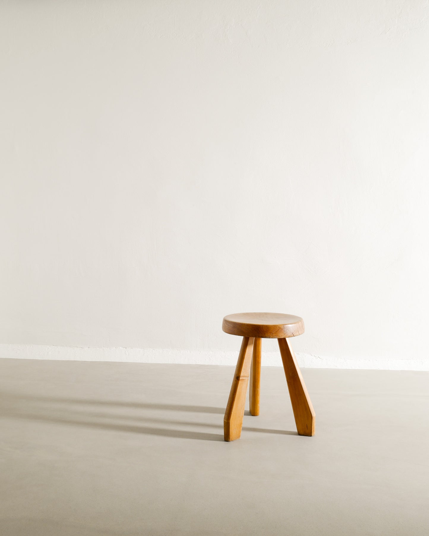 CHARLOTTE PERRIAND SANDOZ PINE STOOL, 1960s