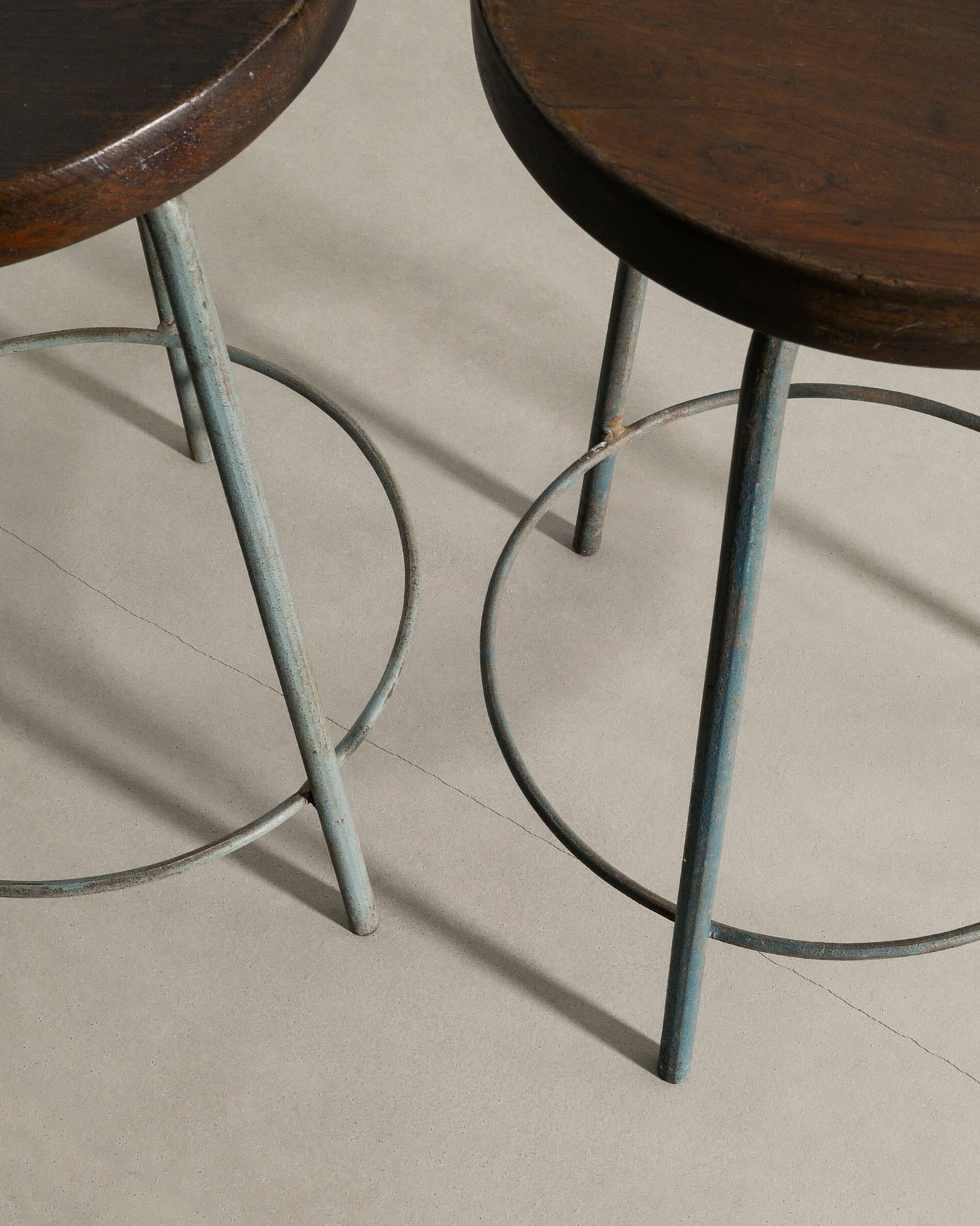 PAIR OF PIERRE JEANNERET HIGH STOOLS, 1950s