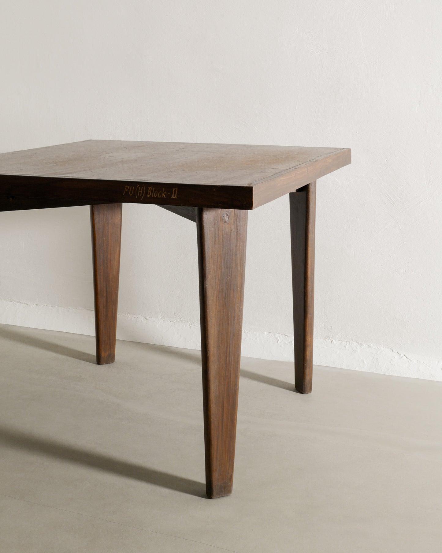 PIERRE JEANNERET SQUARED TABLE, 1950s