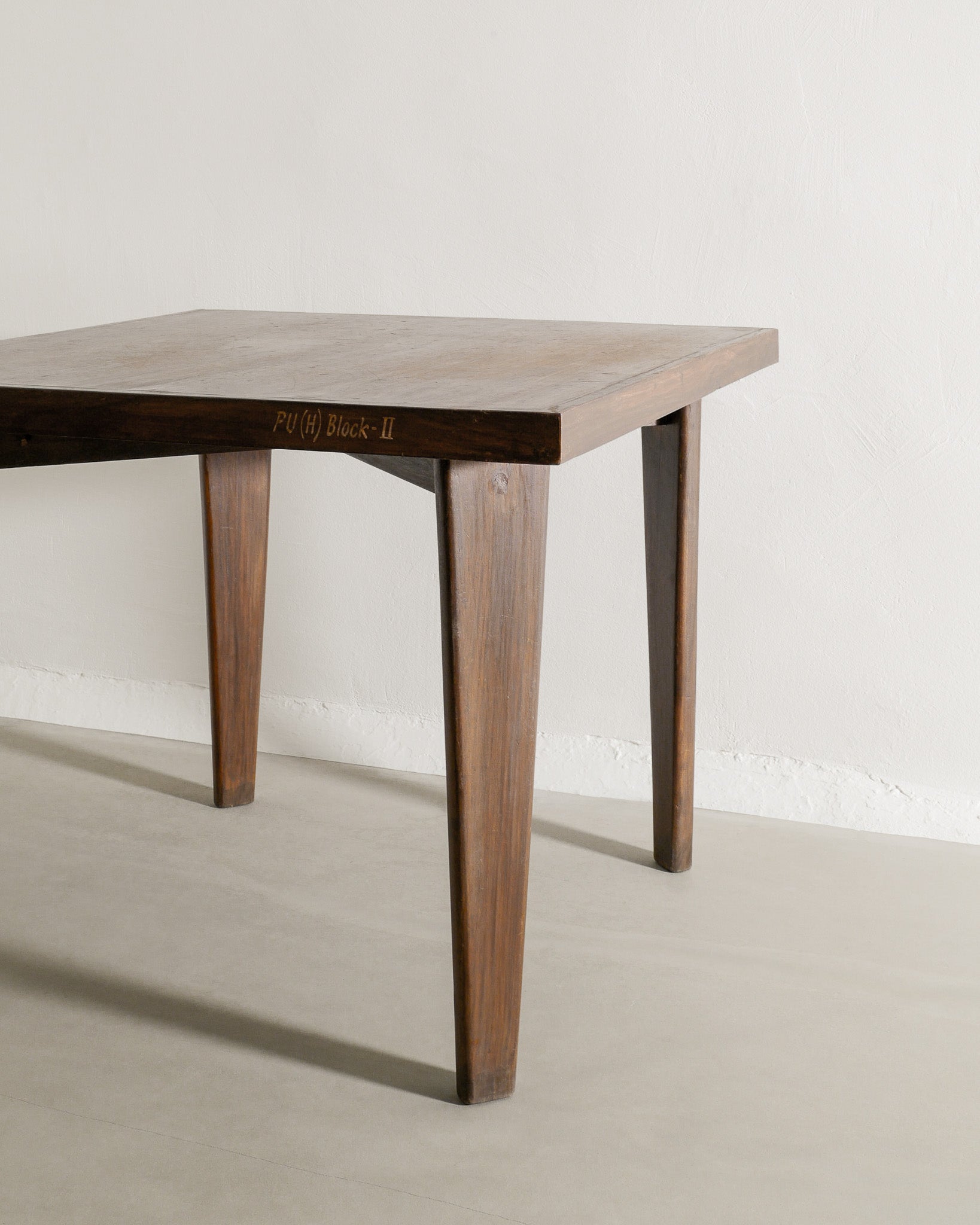 PIERRE JEANNERET SQUARED TABLE, 1950s