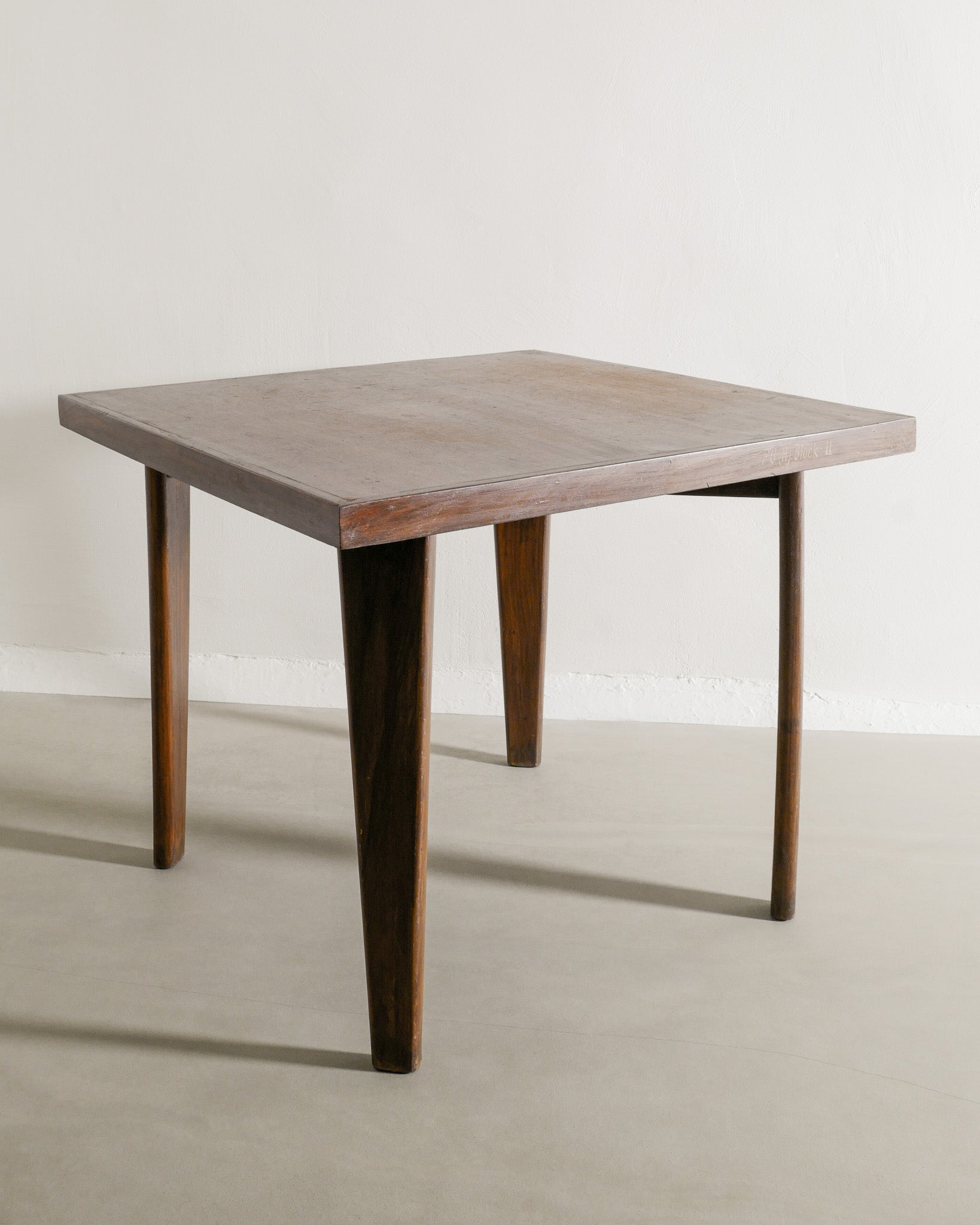 PIERRE JEANNERET SQUARED TABLE, 1950s