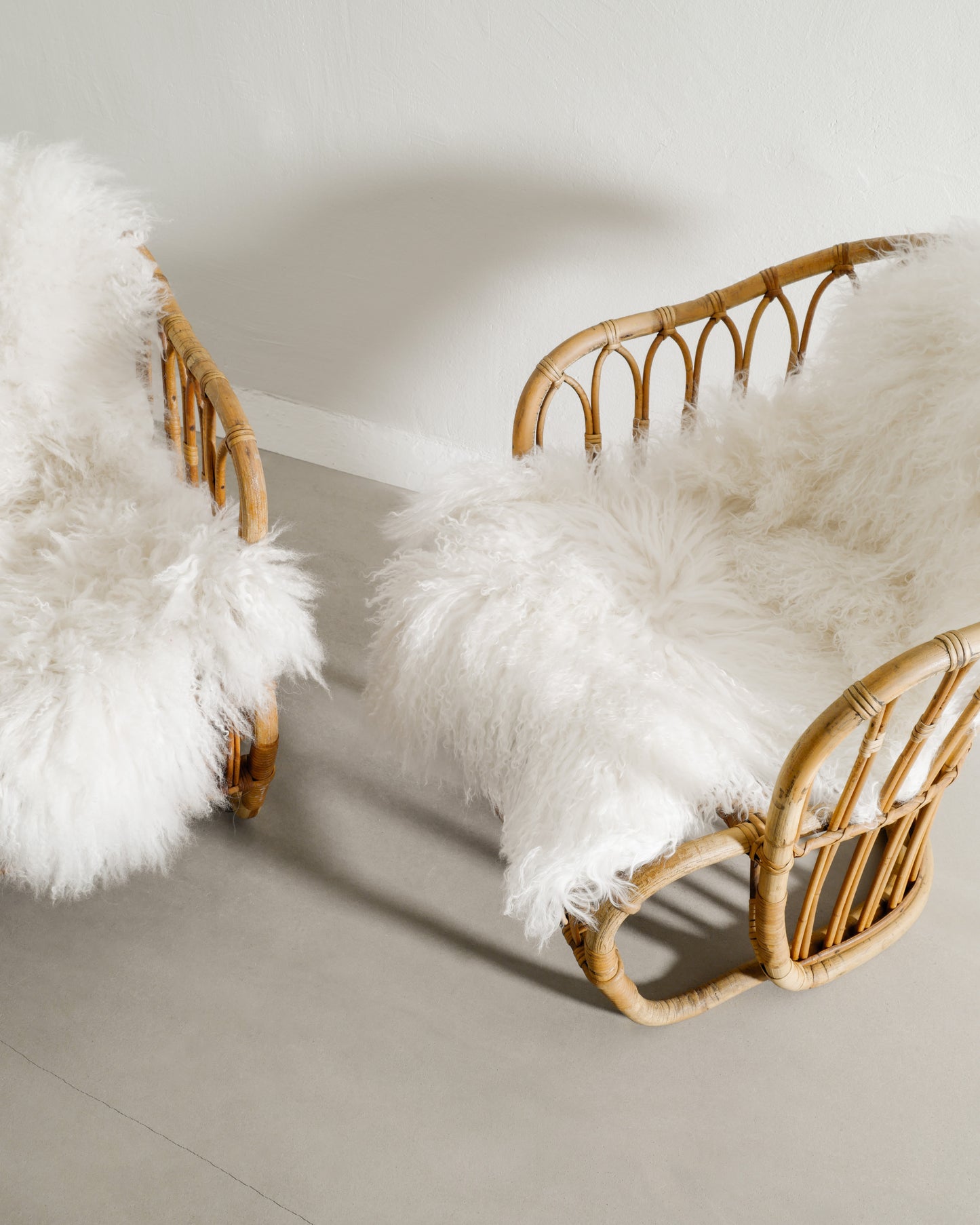 TOVE KINDT-LARSEN RATTAN EASY CHAIRS, 1940s