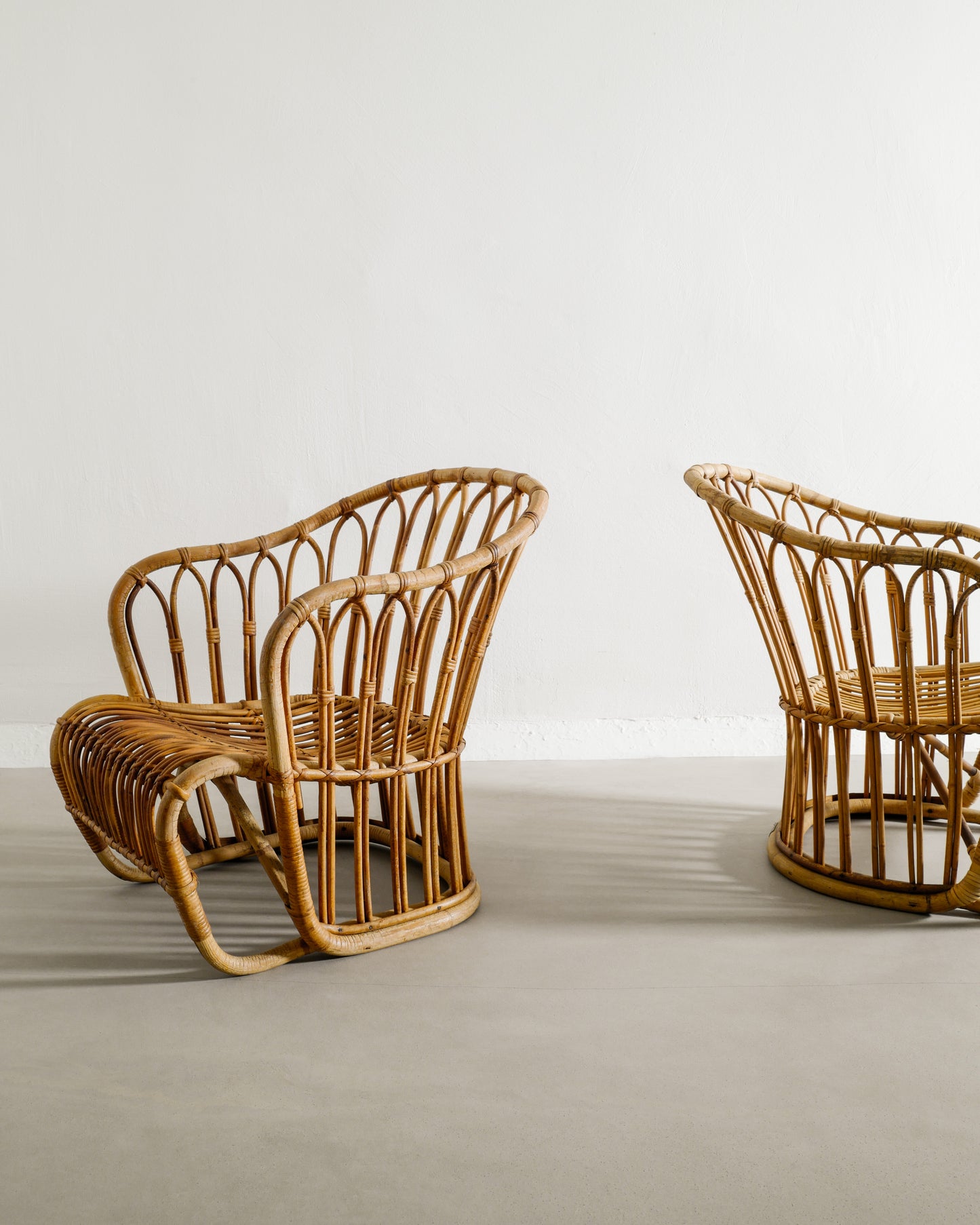 TOVE KINDT-LARSEN RATTAN EASY CHAIRS, 1940s