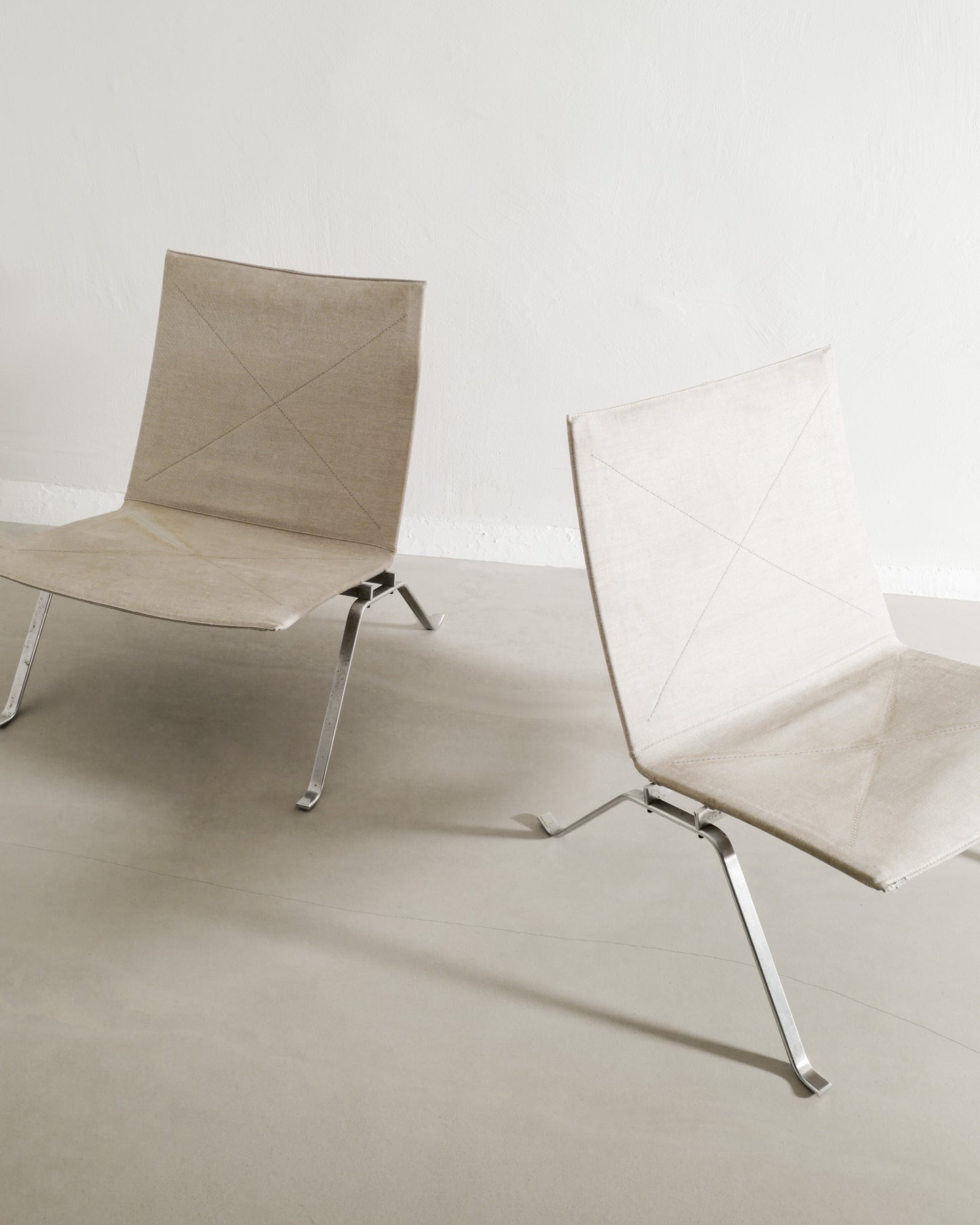 POUL KJAERHOLM PK22 CHAIRS IN CANVAS, 1990s