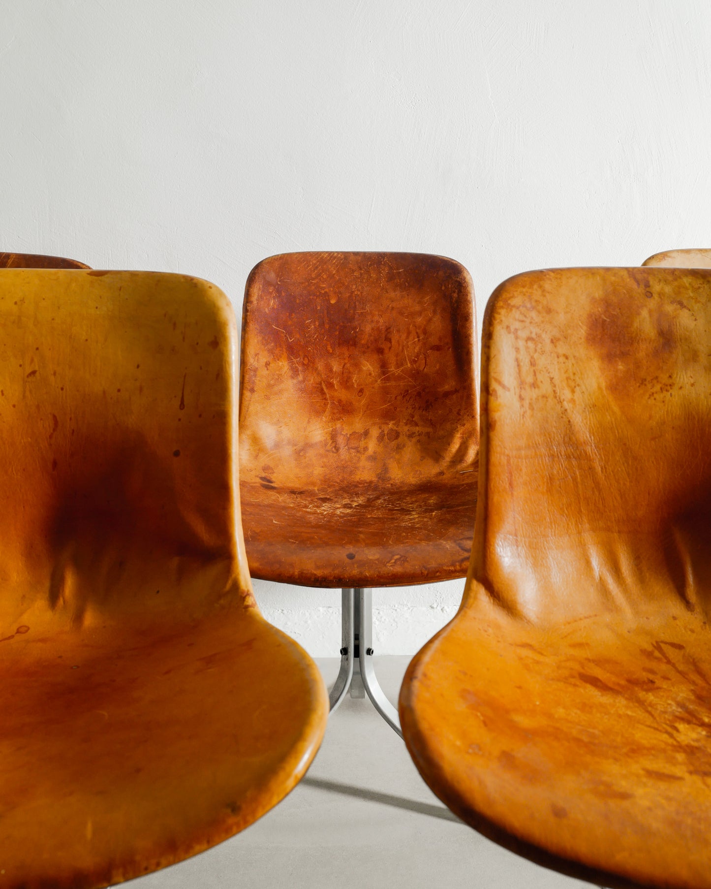 SET OF SIX POUL KJAERHOLM PK-9 CHAIRS, 1960s