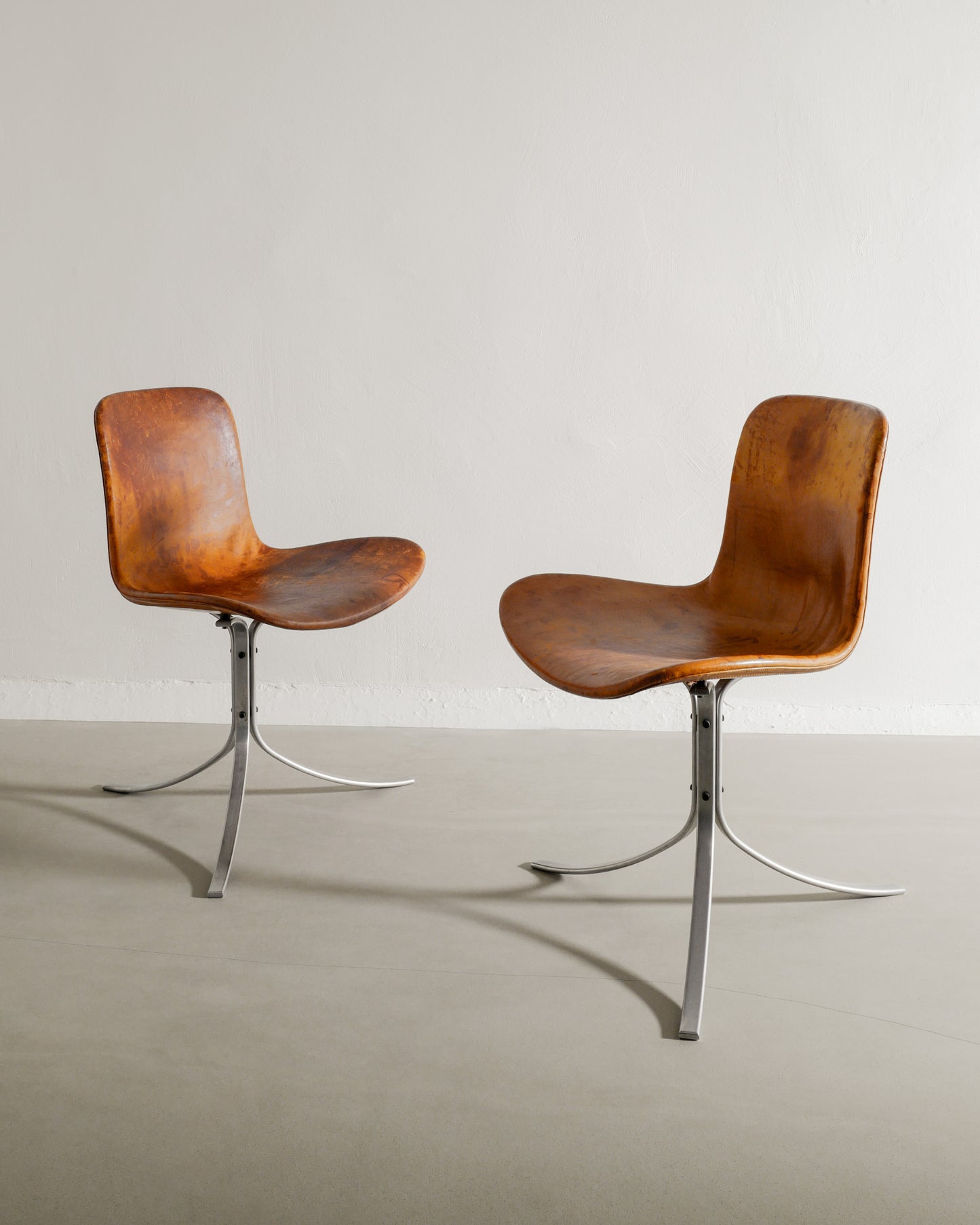 SET OF SIX POUL KJAERHOLM PK-9 CHAIRS, 1960s