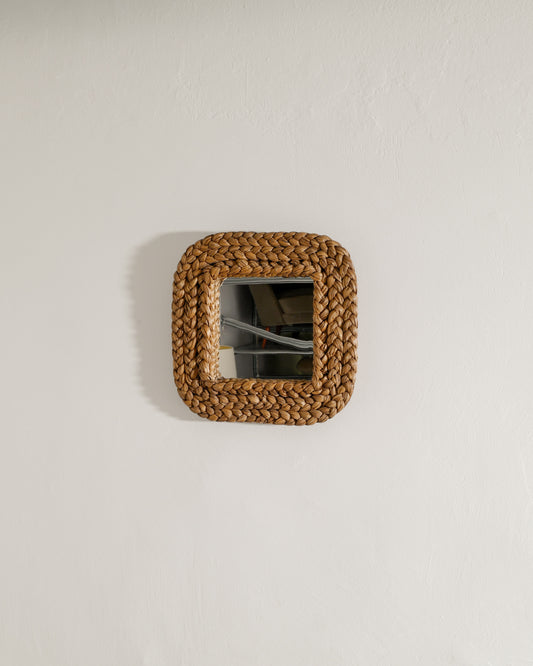 SQUARED FRENCH WOVEN MIRROR, 1960s