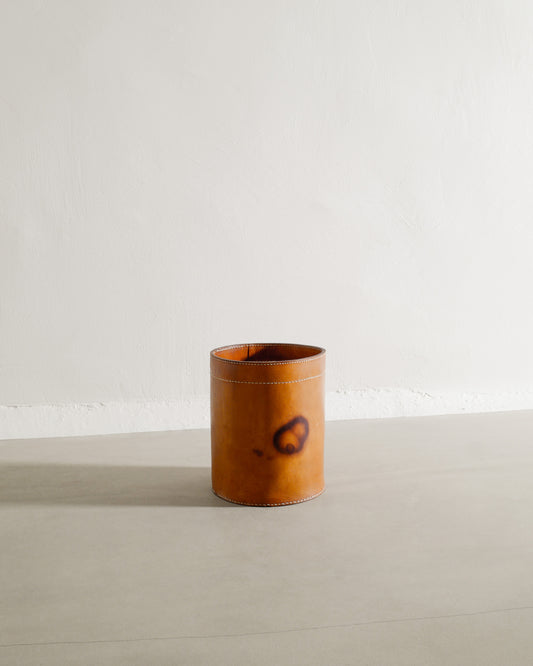 DANISH LEATHER PAPER BIN, 1960s