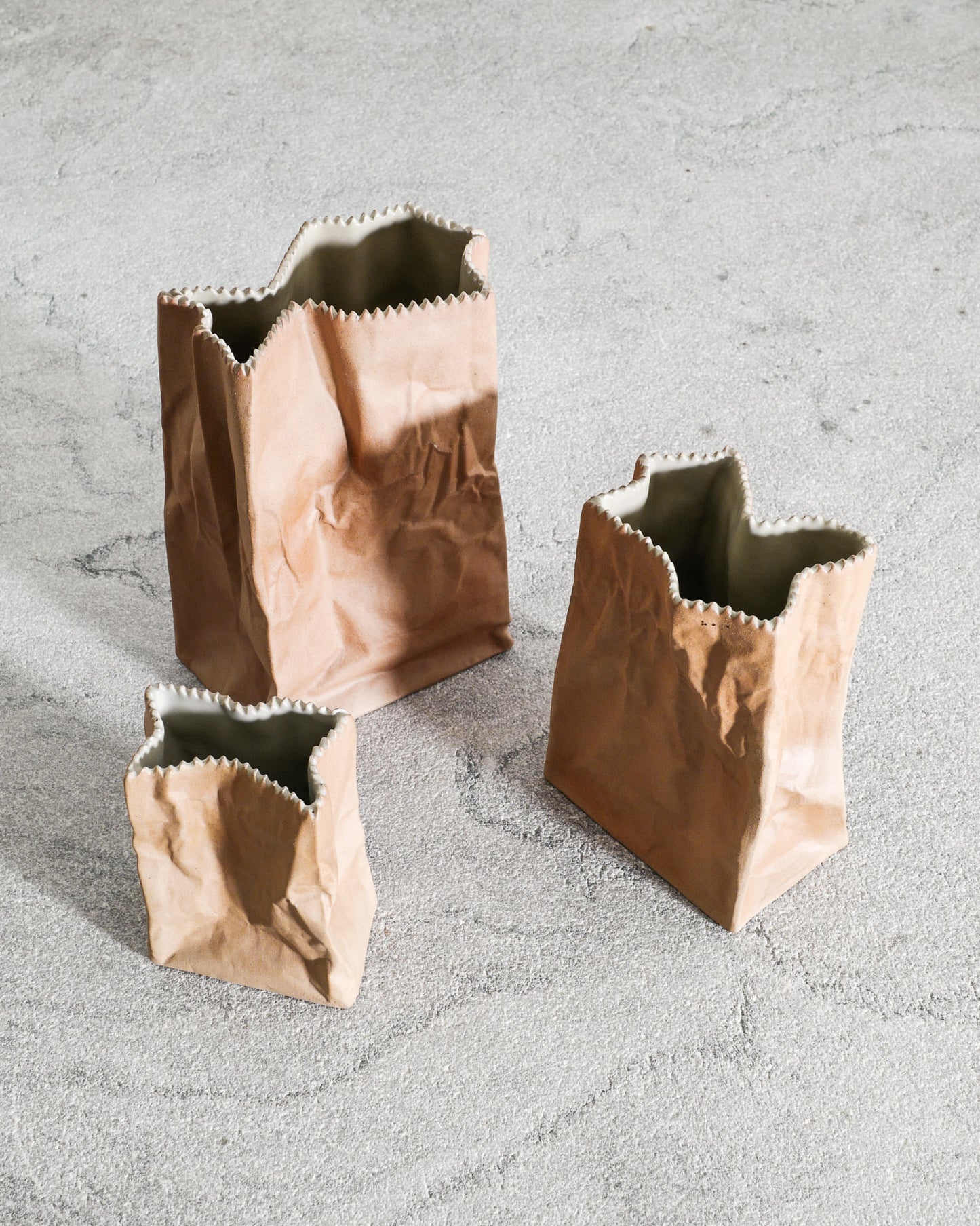 TAPIO WIRKKALA "PAPER BAG" VASES, 1970s