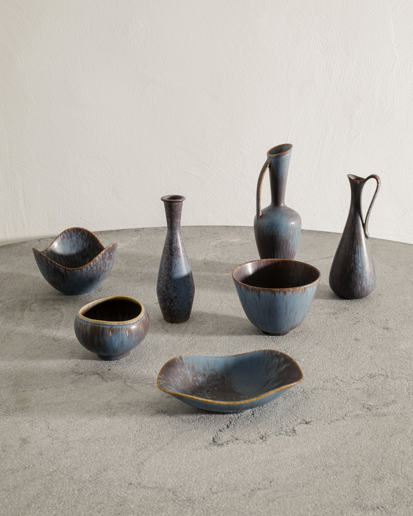 SET OF SEVEN GUNNAR NYLUND CERAMICS, 1950s