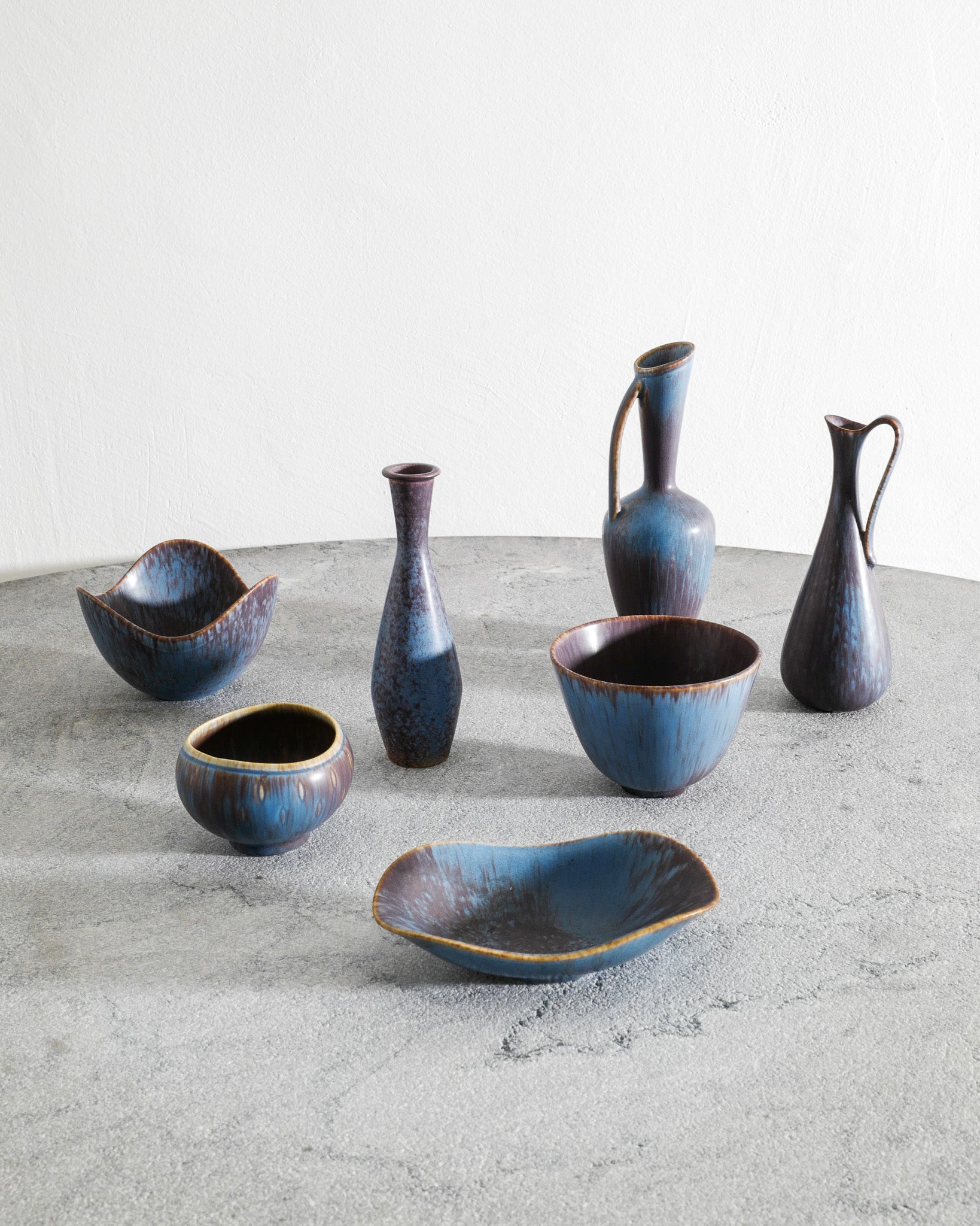 SET OF SEVEN GUNNAR NYLUND CERAMICS, 1950s