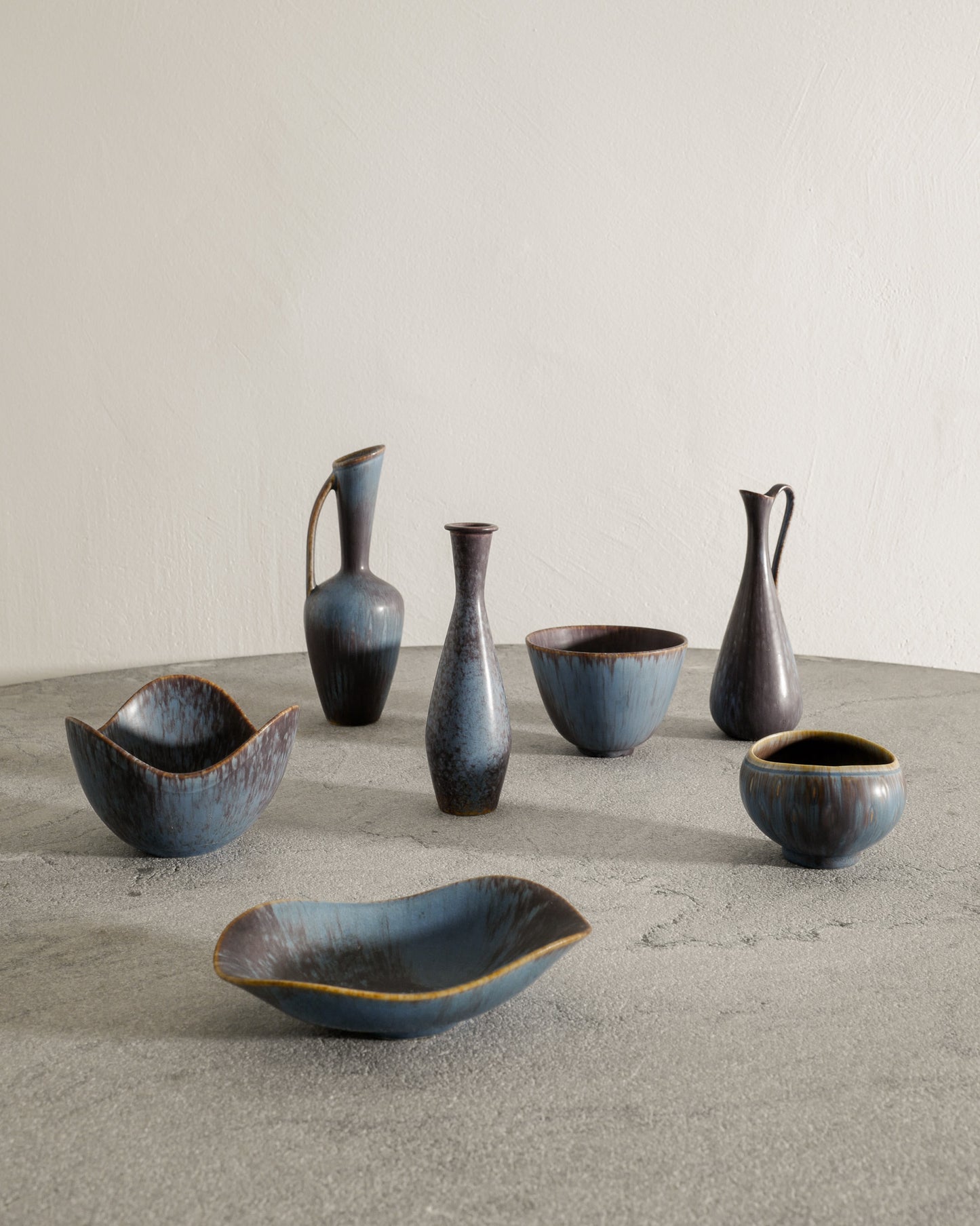 SET OF SEVEN GUNNAR NYLUND CERAMICS, 1950s