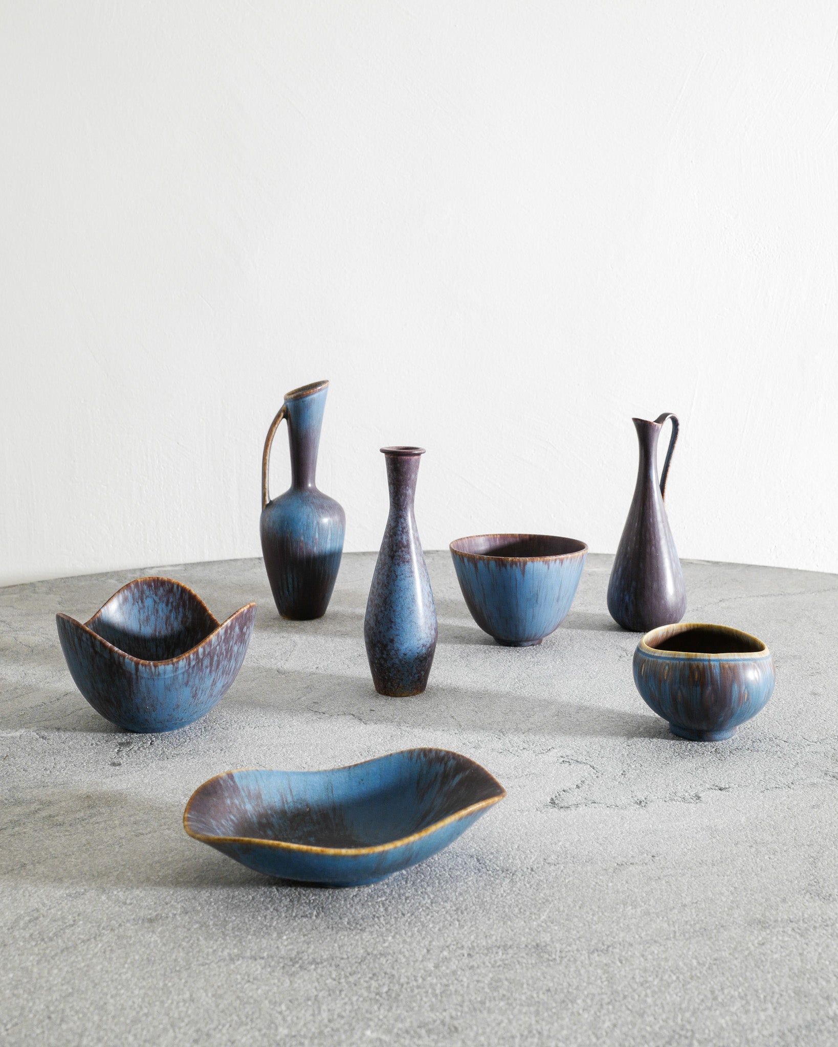 SET OF SEVEN GUNNAR NYLUND CERAMICS, 1950s