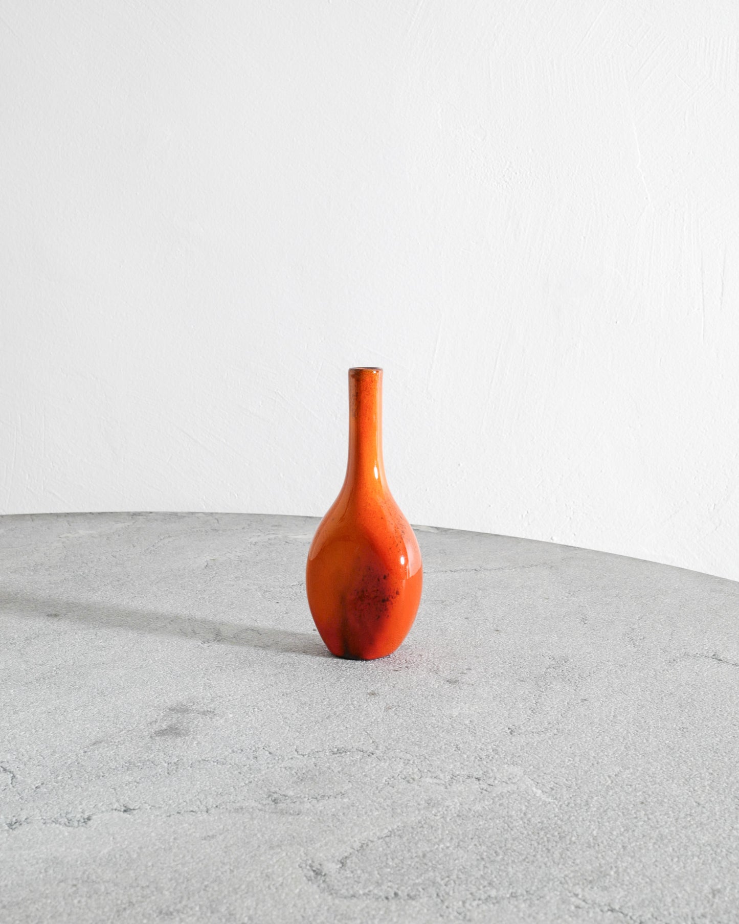 RED FRENCH SCULPTURAL VASE, 1950s
