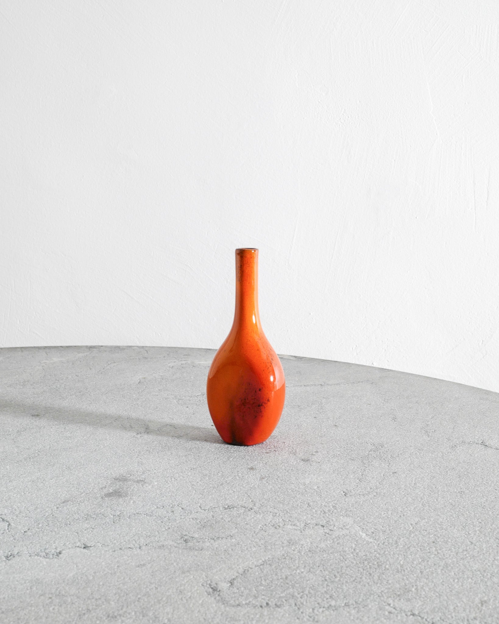 RED FRENCH SCULPTURAL VASE, 1950s