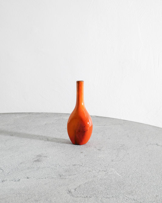 RED FRENCH SCULPTURAL VASE, 1950s