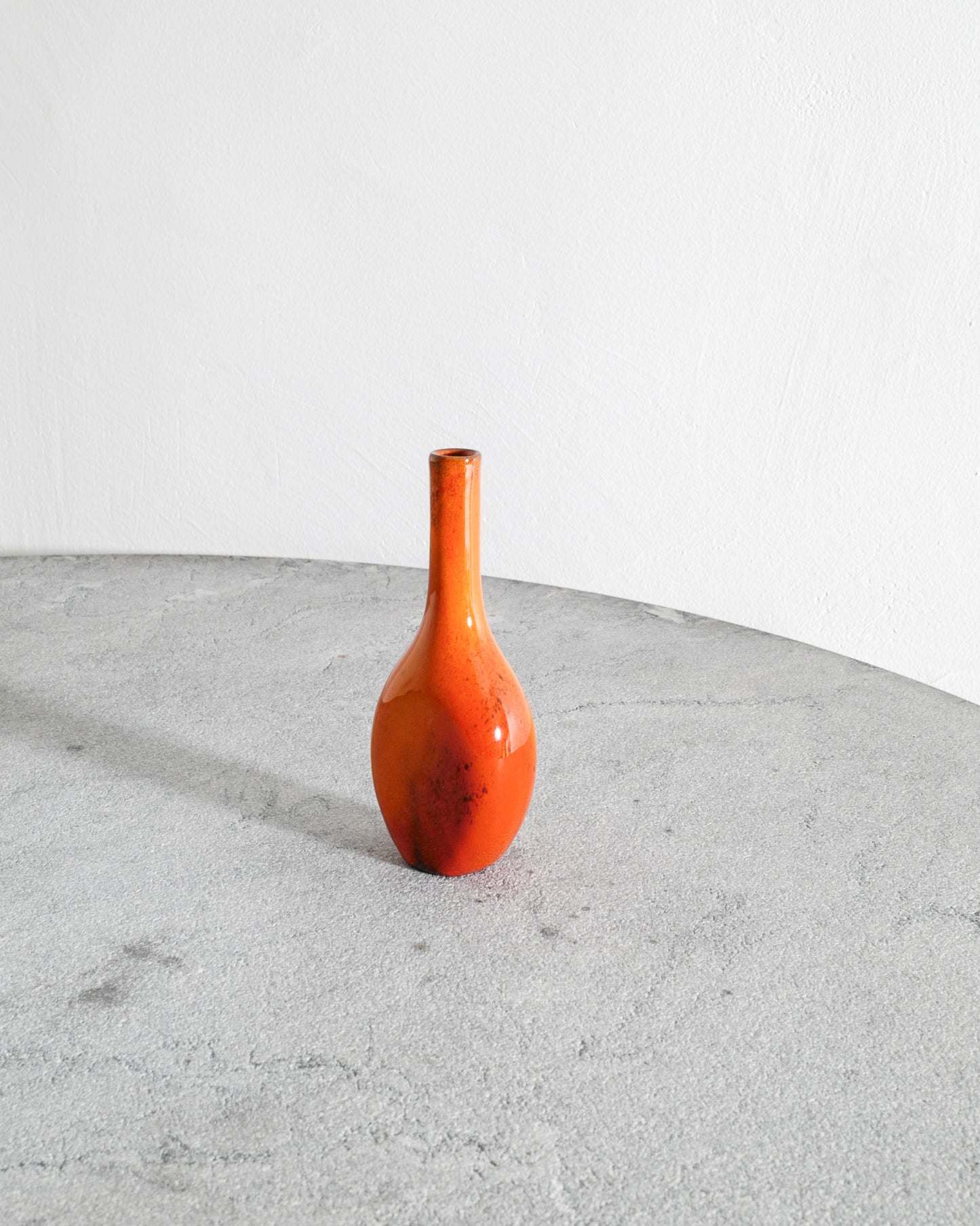 RED FRENCH SCULPTURAL VASE, 1950s