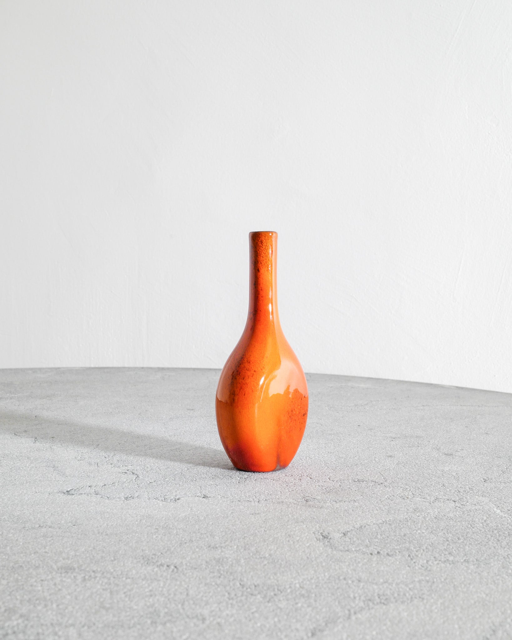 RED FRENCH SCULPTURAL VASE, 1950s