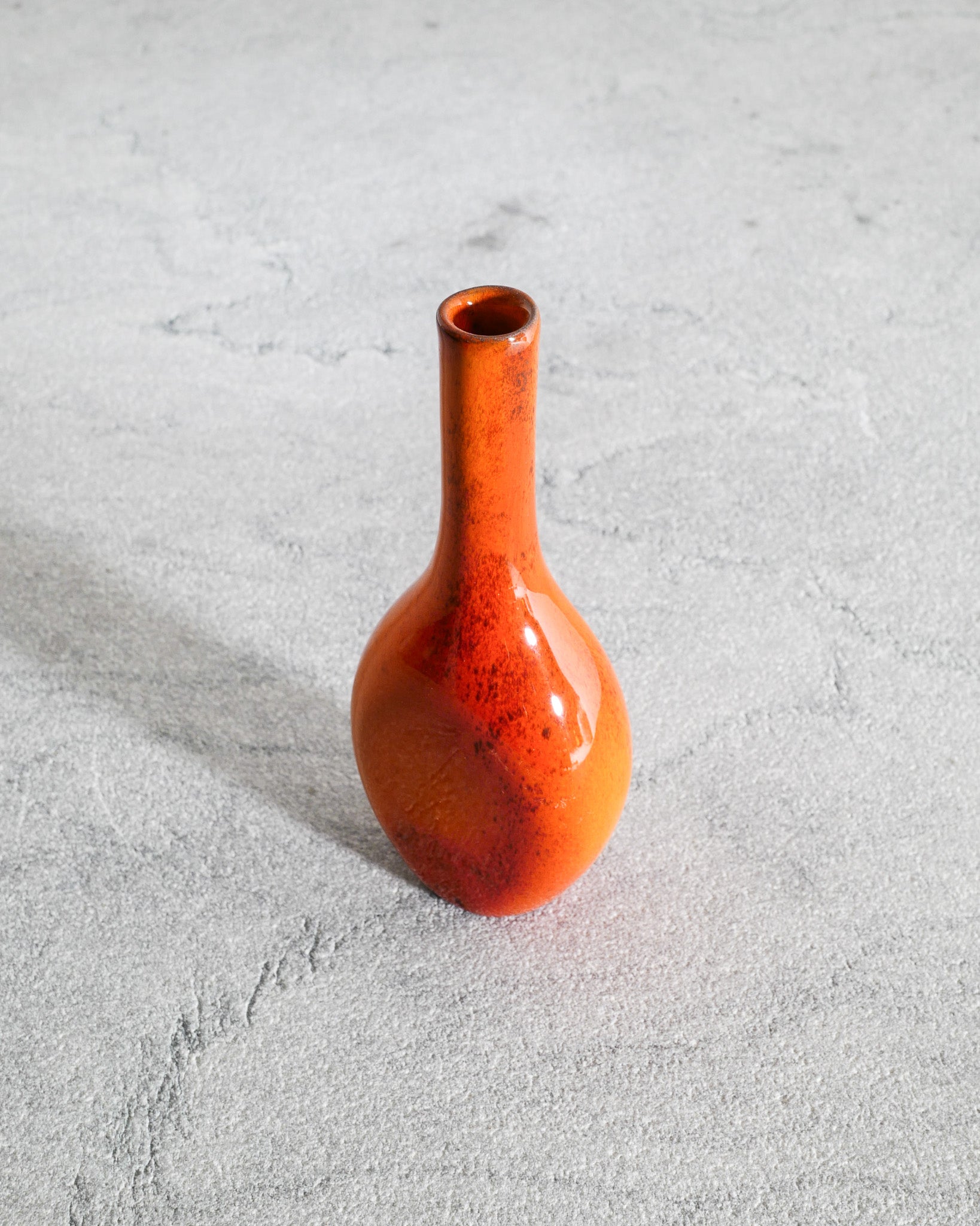 RED FRENCH SCULPTURAL VASE, 1950s