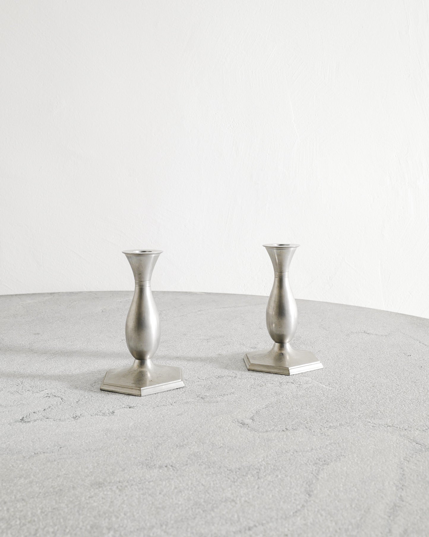 JUST ANDERSEN PEWTER CANDLESTICKS, 1940s
