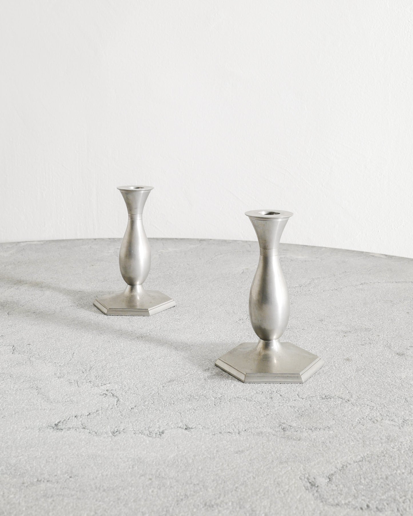 JUST ANDERSEN PEWTER CANDLESTICKS, 1940s