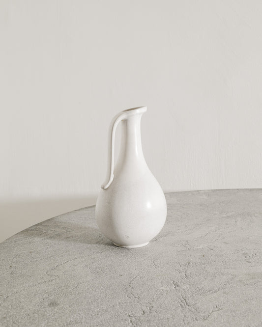 GUNNAR NYLUND WHITE CERAMIC PITCHER, 1950s