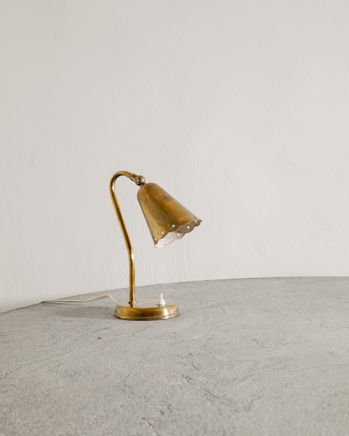 PAIR OF DANISH BRASS LAMPS, 1940s