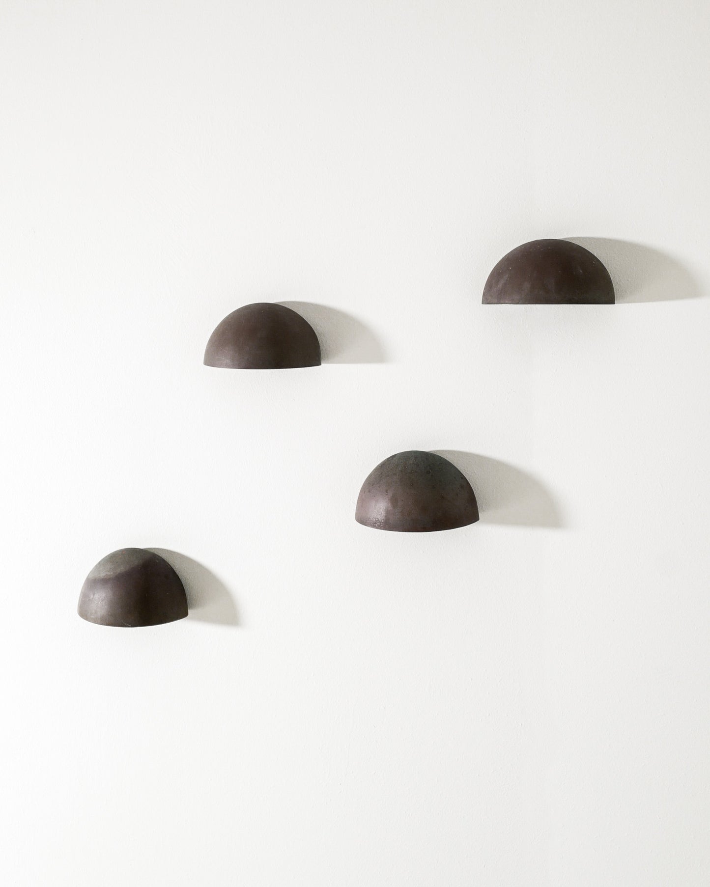SET OF FOUR DANISH COPPER WALL LAMPS