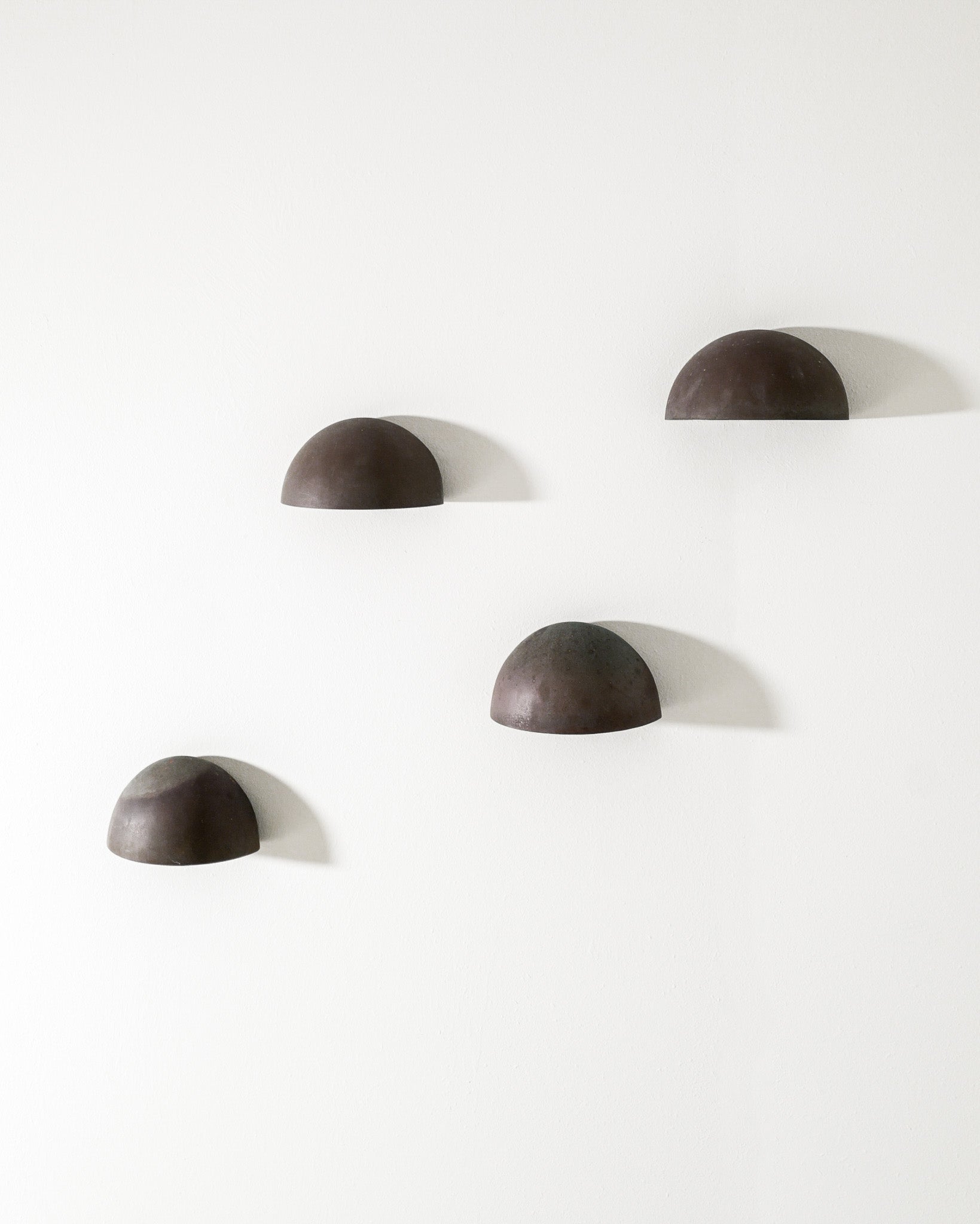 SET OF FOUR DANISH COPPER WALL LAMPS