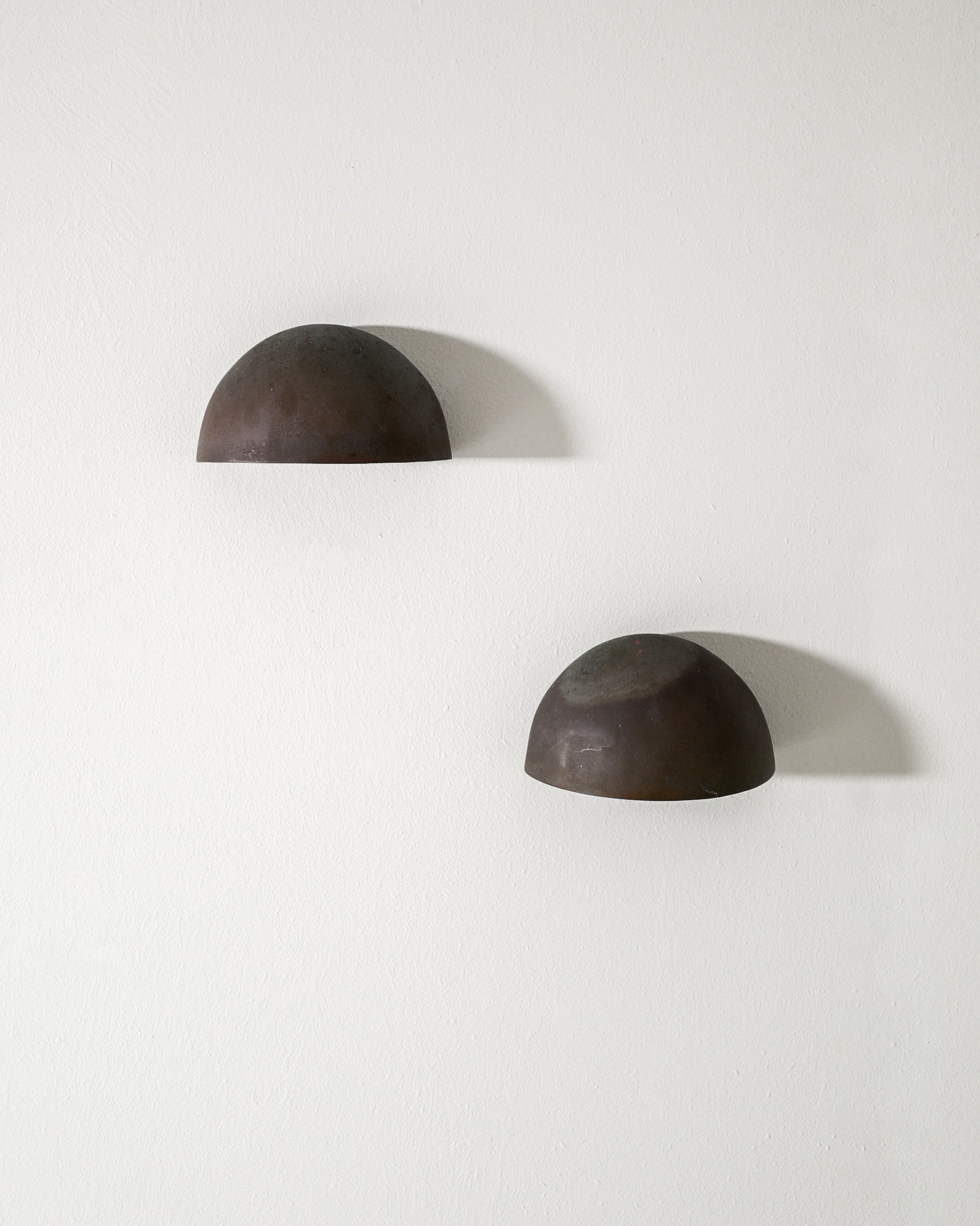 SET OF FOUR DANISH COPPER WALL LAMPS