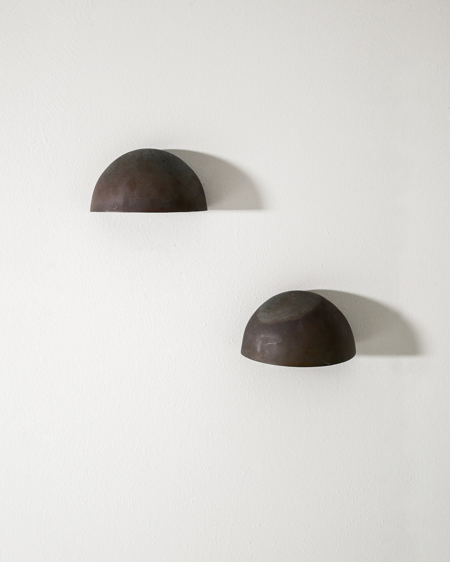 SET OF FOUR DANISH COPPER WALL LAMPS