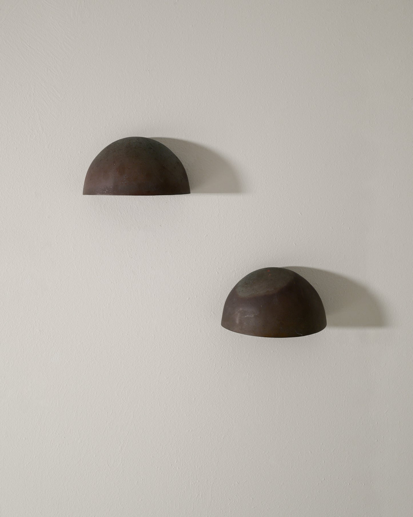 SET OF FOUR DANISH COPPER WALL LAMPS