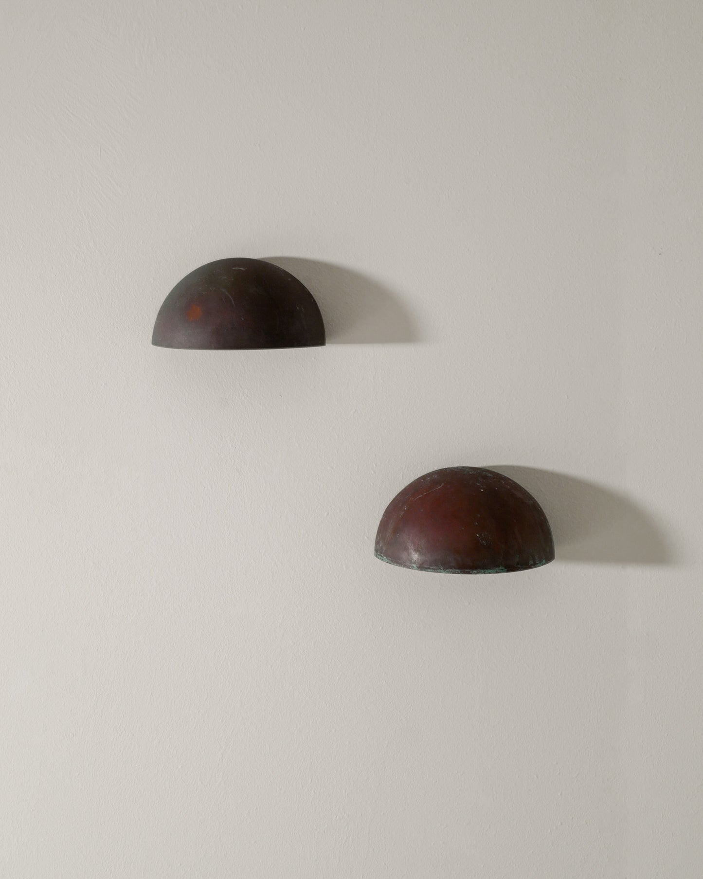 PAIR OF DANISH COPPER WALL LAMPS