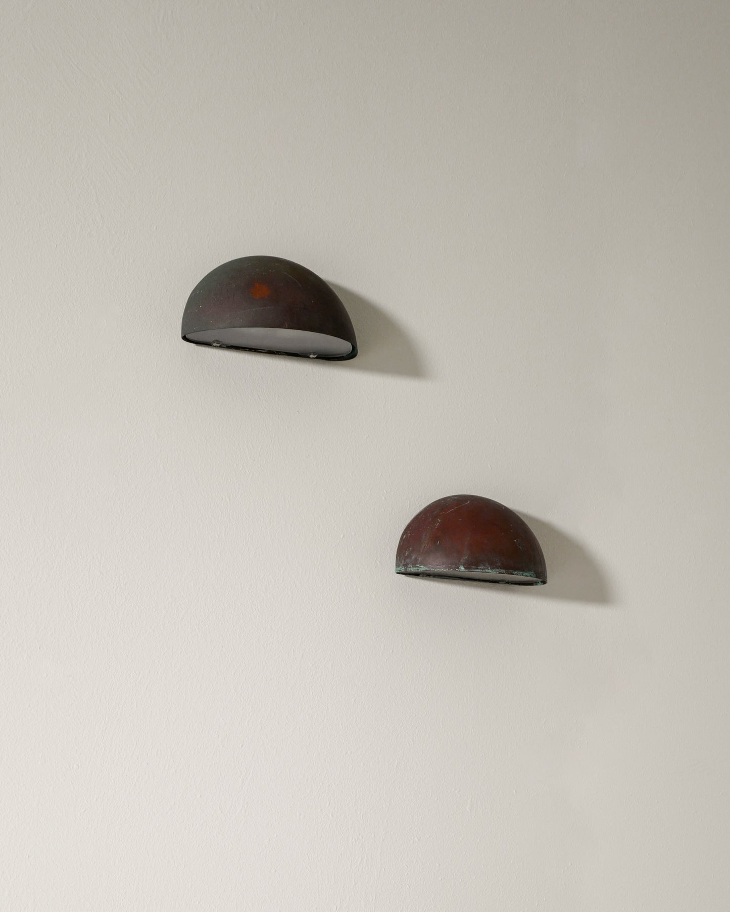 PAIR OF DANISH COPPER WALL LAMPS