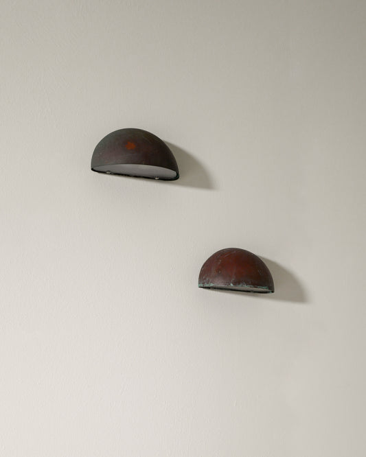 PAIR OF DANISH COPPER WALL LAMPS