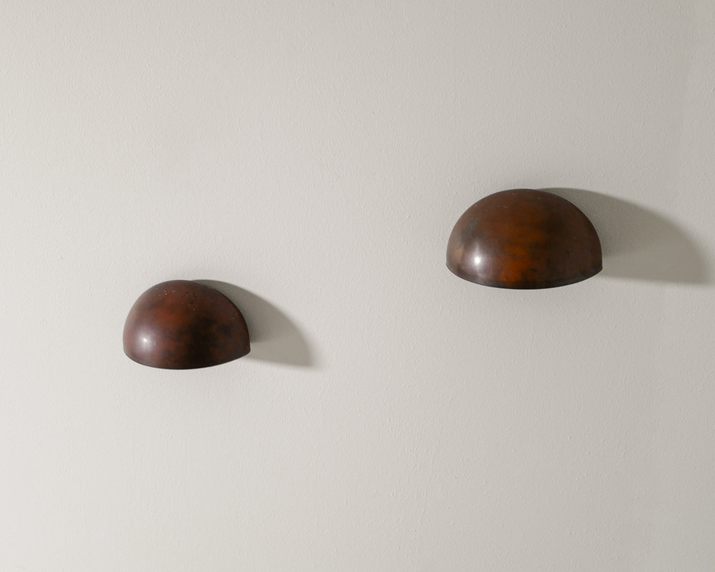 PAIR OF DANISH COPPER WALL LAMPS