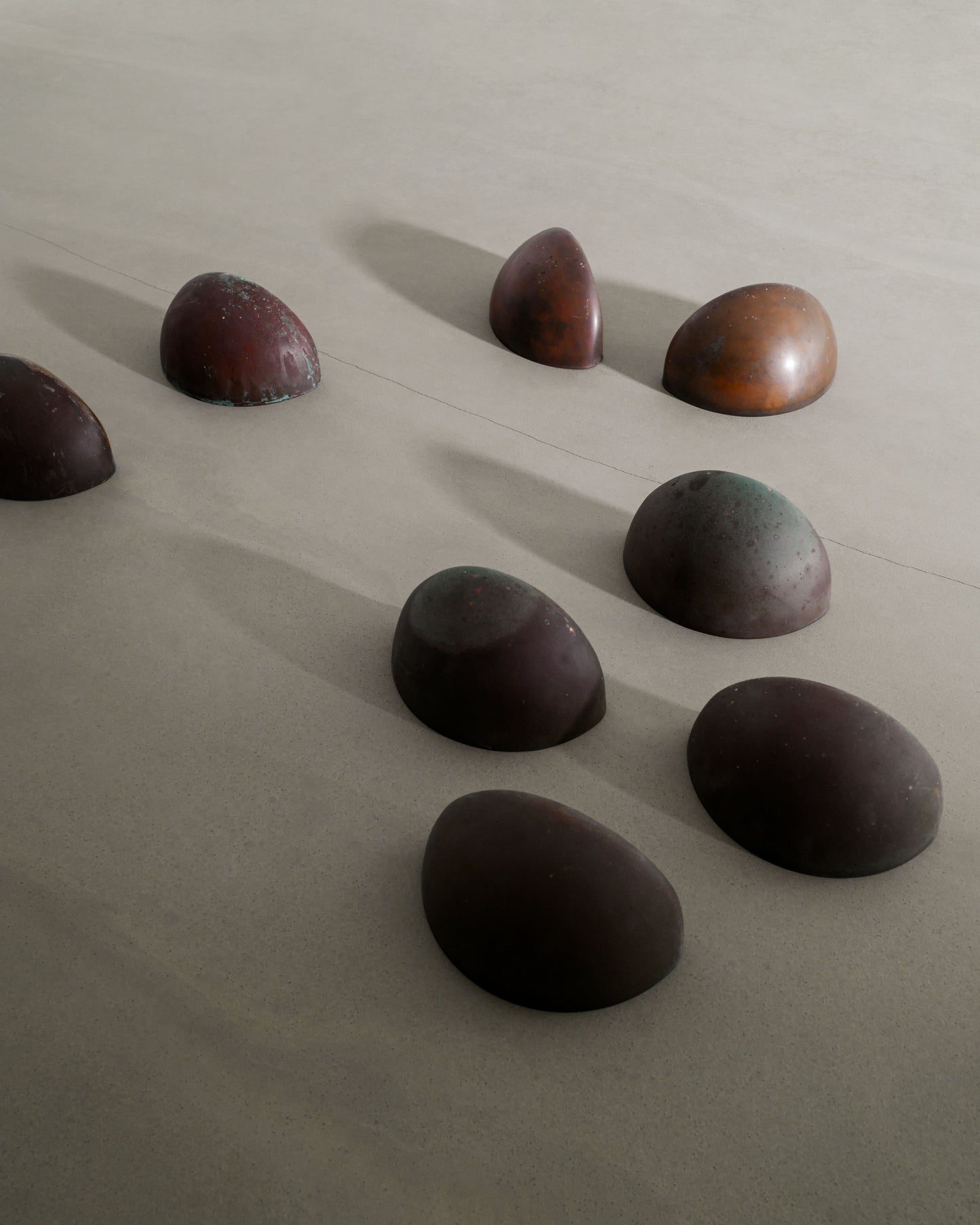 SET OF FOUR DANISH COPPER WALL LAMPS