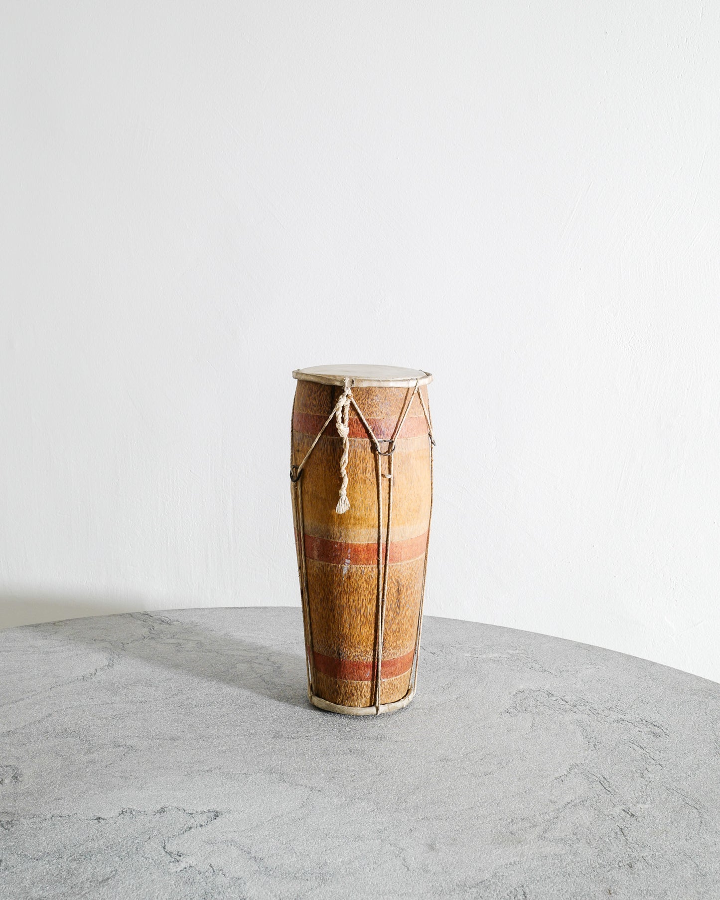 WOODEN TRIBAL DRUM, EARLY 1900s