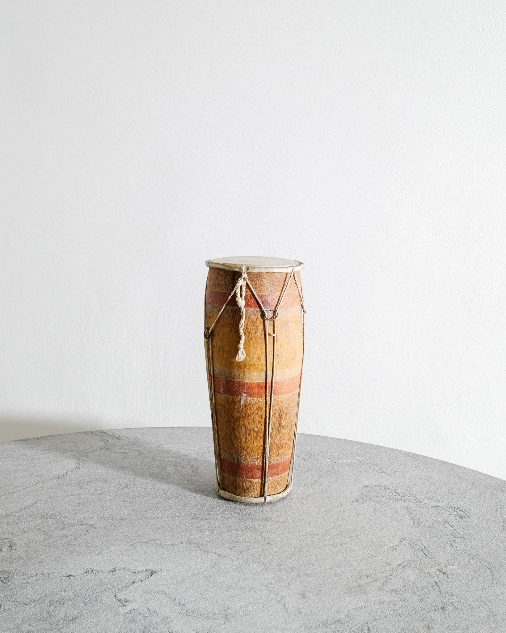 WOODEN TRIBAL DRUM, EARLY 1900s