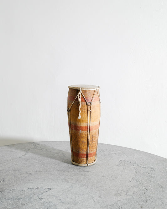 WOODEN TRIBAL DRUM, EARLY 1900s