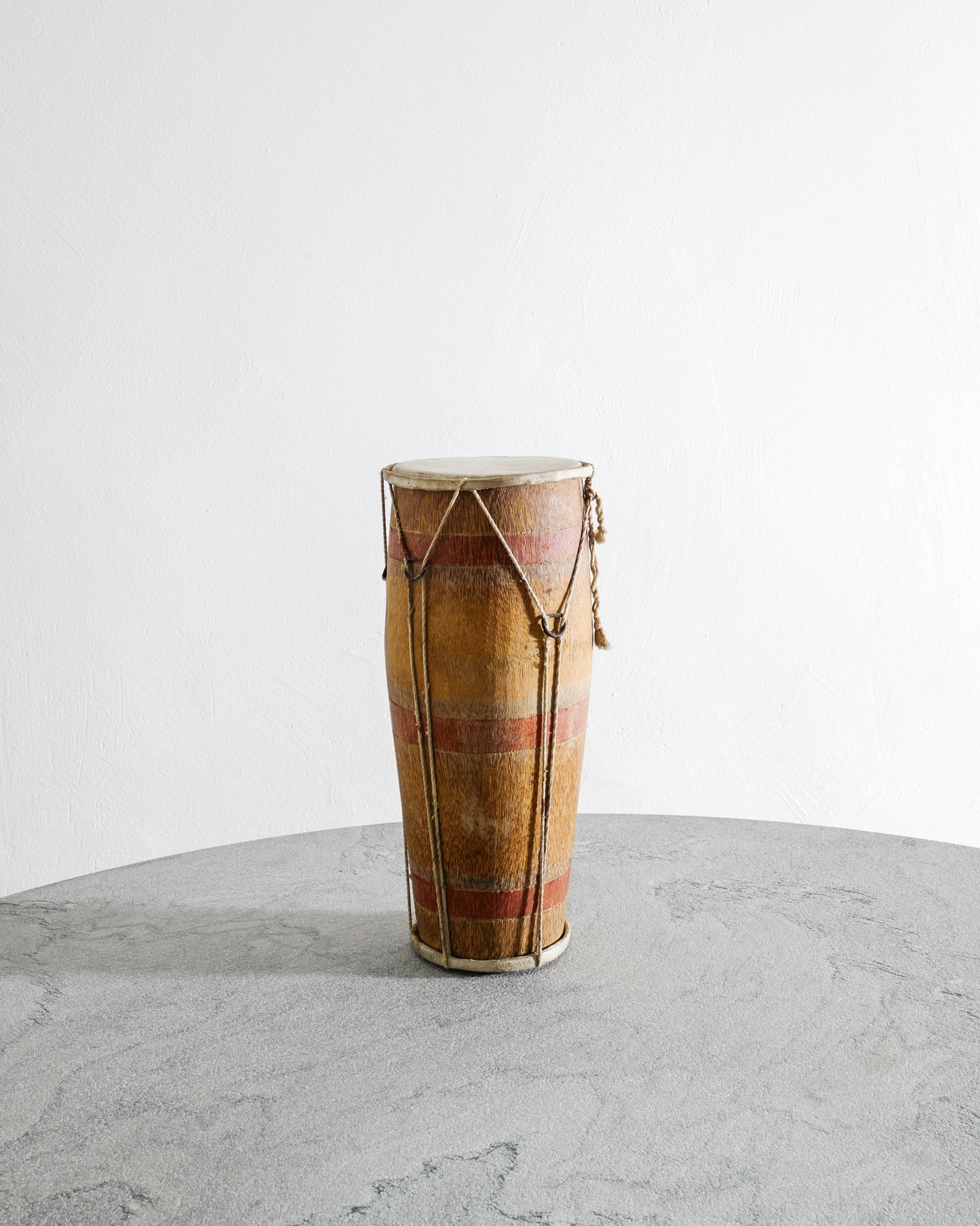 WOODEN TRIBAL DRUM, EARLY 1900s