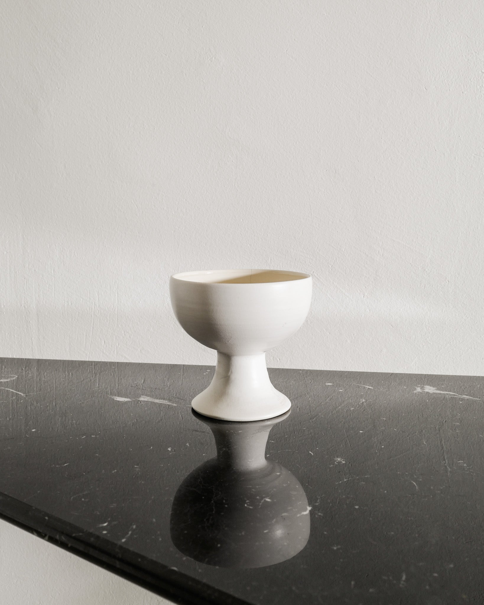 WHITE FRENCH BOWL VASE, 1950s