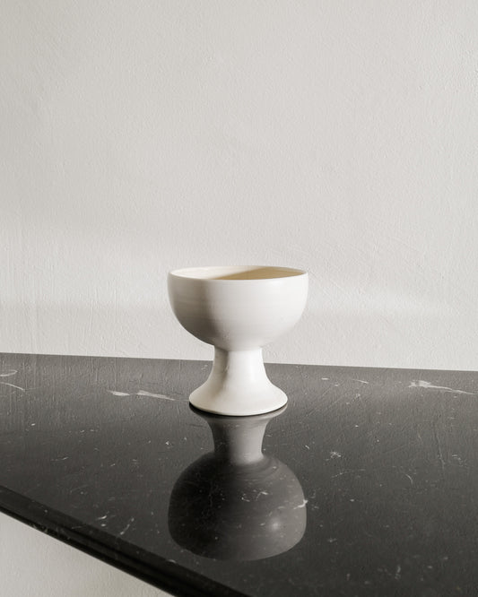 WHITE FRENCH BOWL VASE, 1950s