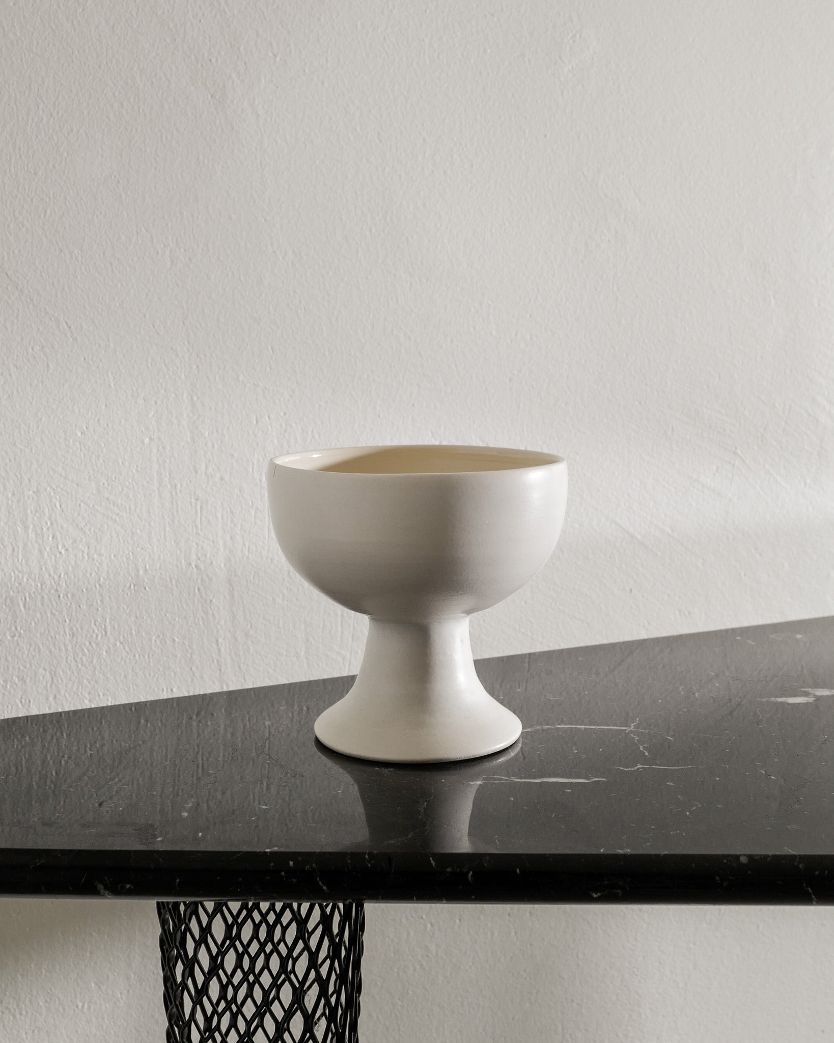 WHITE FRENCH BOWL VASE, 1950s