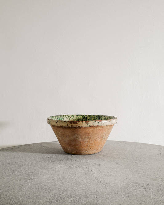ANTIQUE DANISH STONEWARE BOWL, 1800s