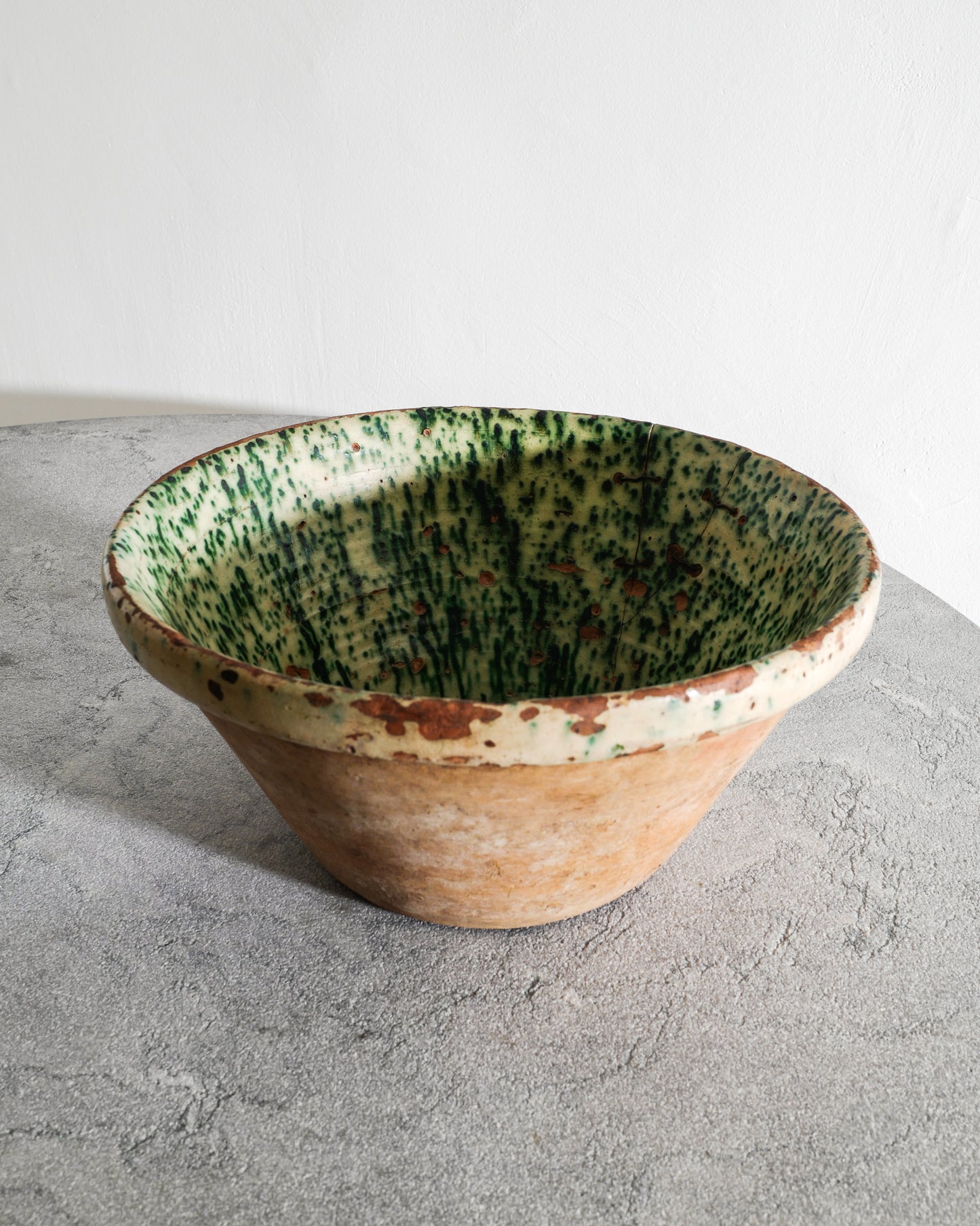 ANTIQUE SPANISH TERRACOTTA BOWL, 1800s