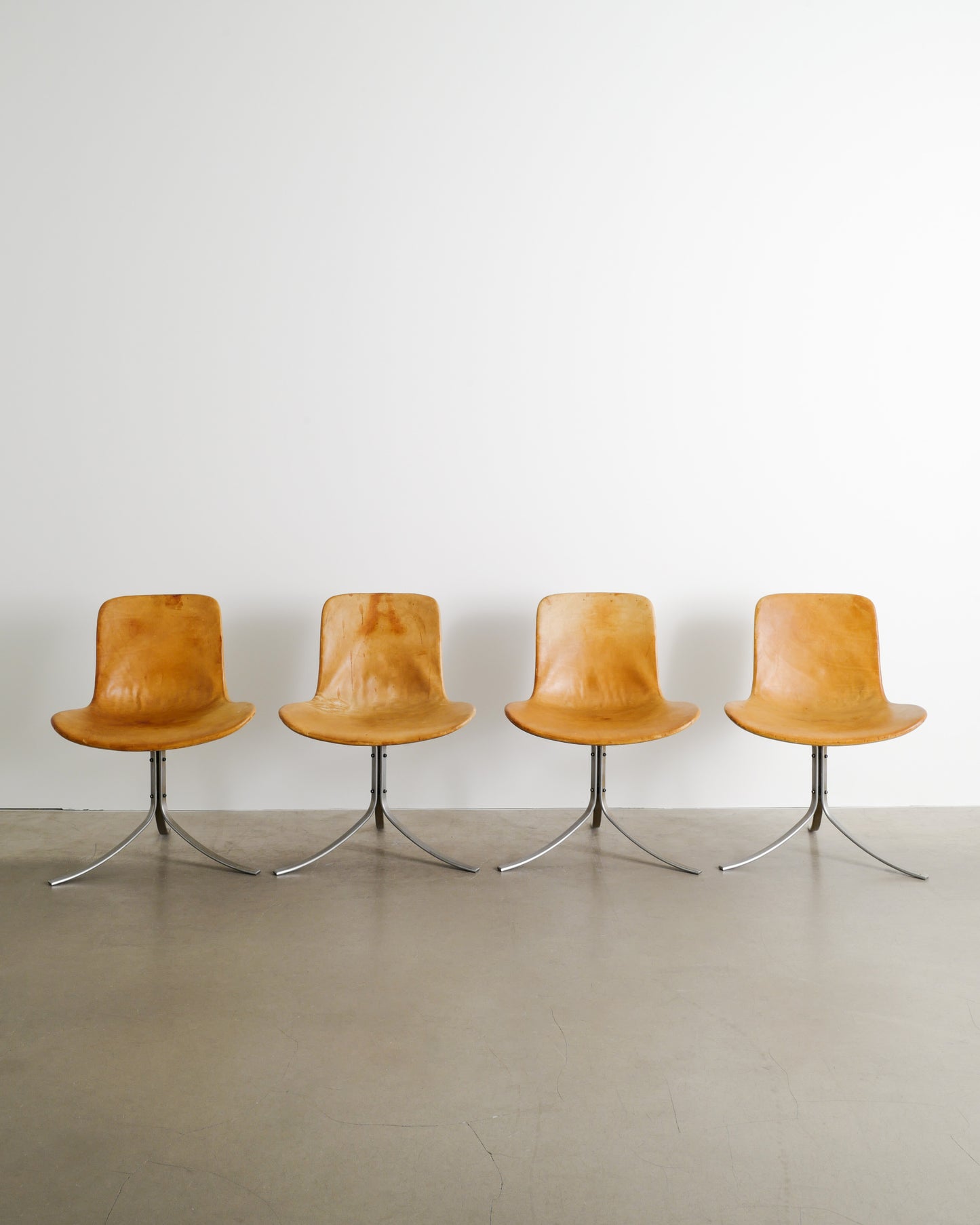 SET OF 4 POUL KJAERHOLM PK-9 CHAIRS, 1990s