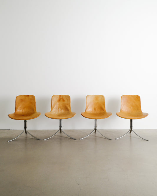 SET OF 4 POUL KJAERHOLM PK-9 CHAIRS, 1990s