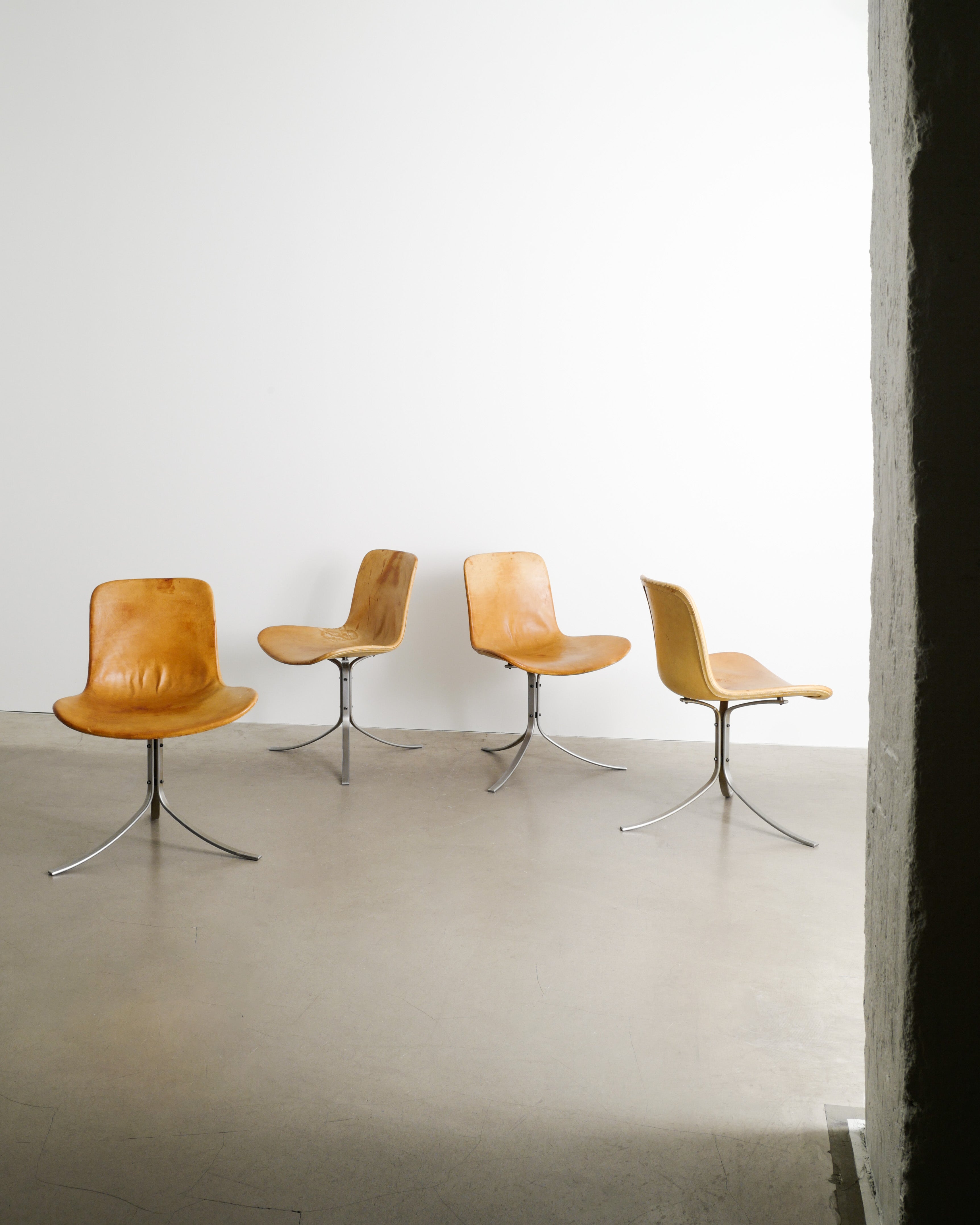 SET OF 4 POUL KJAERHOLM PK-9 CHAIRS, 1990s